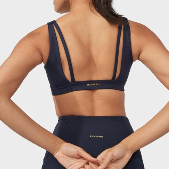 Manduka Presence Bra in Dark Sapphire, size L. NWT - Picture 2 of 8